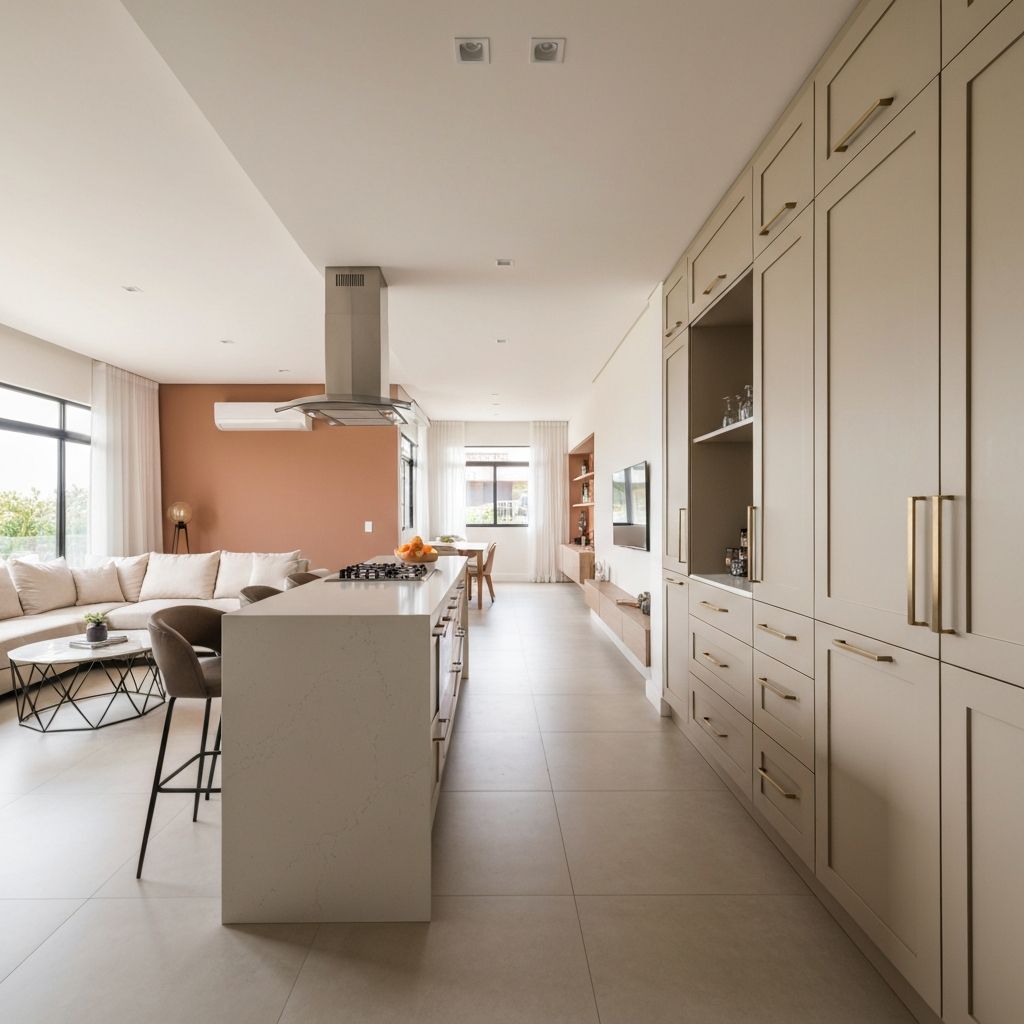 Cozinha americana integrada com sala de estar